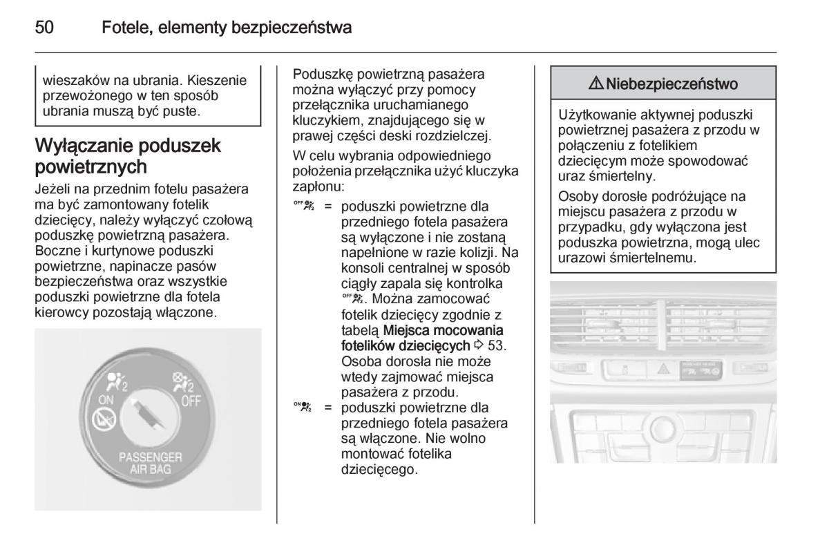 Opel Mokka instrukcja obslugi / page 52