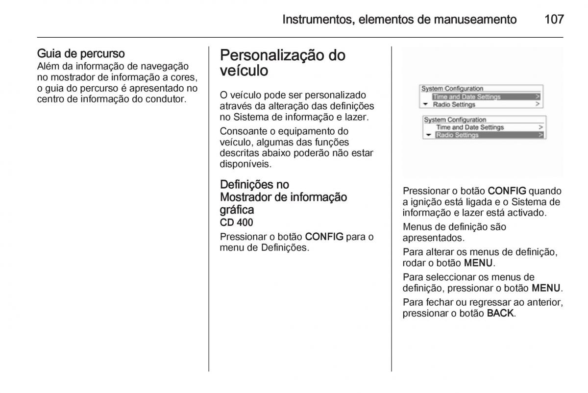 Opel Mokka manual del propietario / page 109