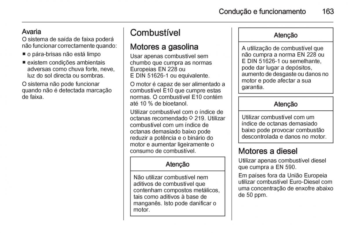 Opel Mokka manual del propietario / page 165