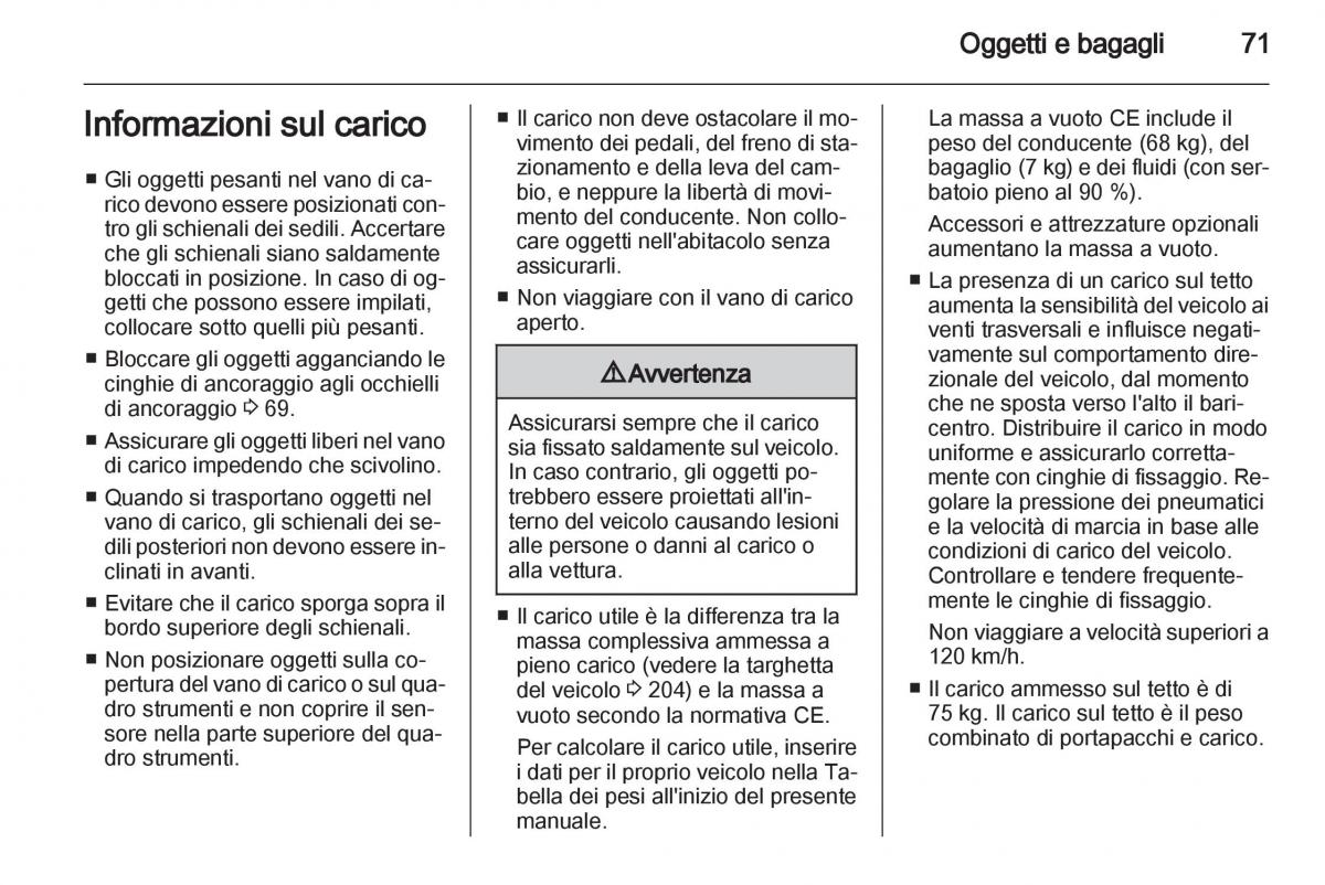 Opel Mokka manuale del proprietario / page 73