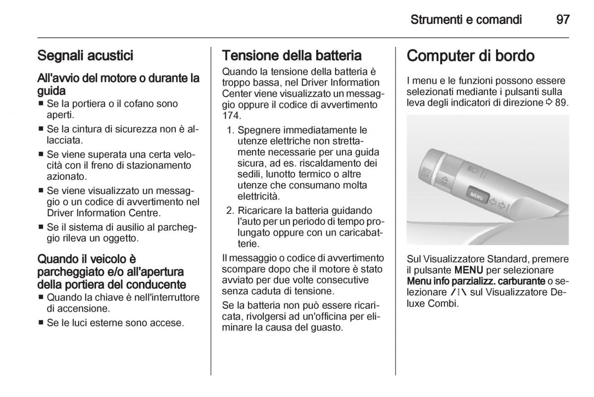 Opel Mokka manuale del proprietario / page 99