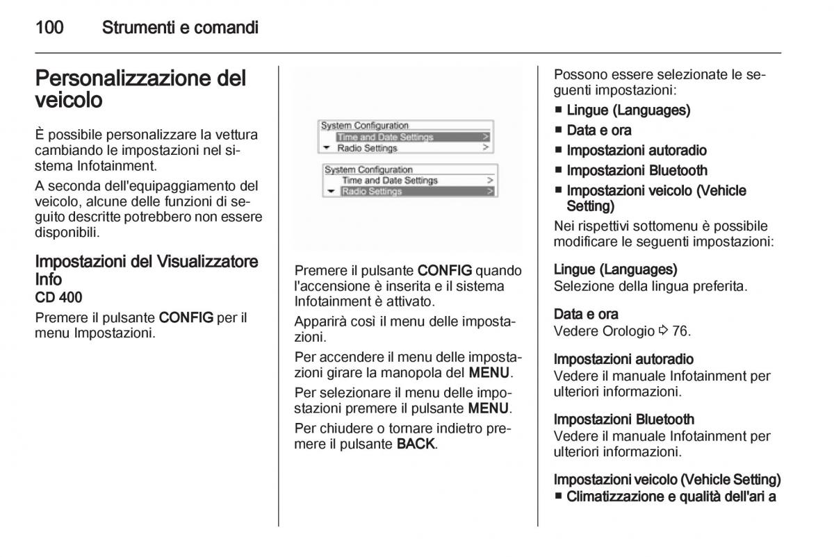 Opel Mokka manuale del proprietario / page 102