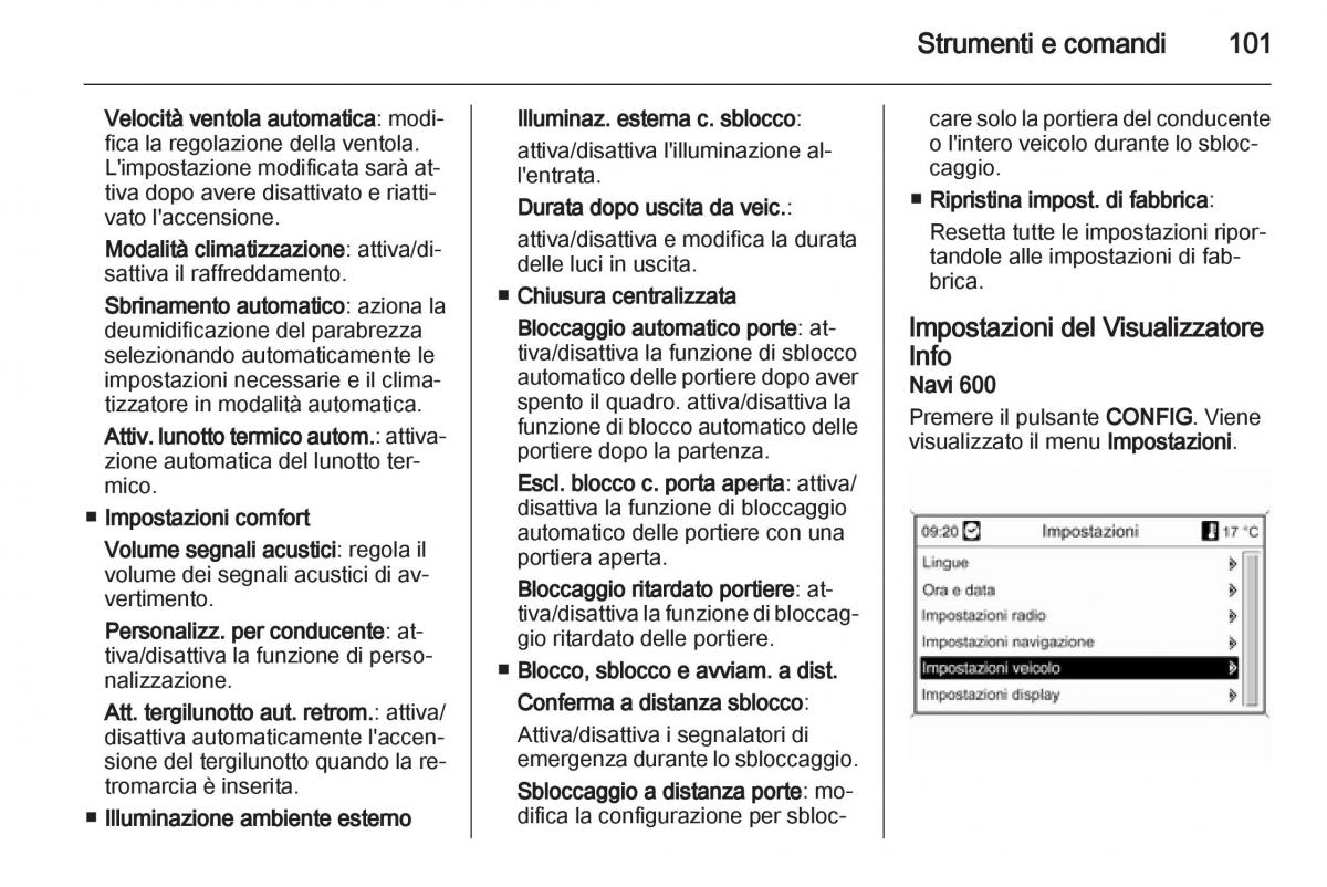 Opel Mokka manuale del proprietario / page 103