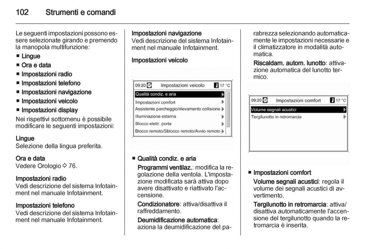 Opel Mokka manuale del proprietario / page 104