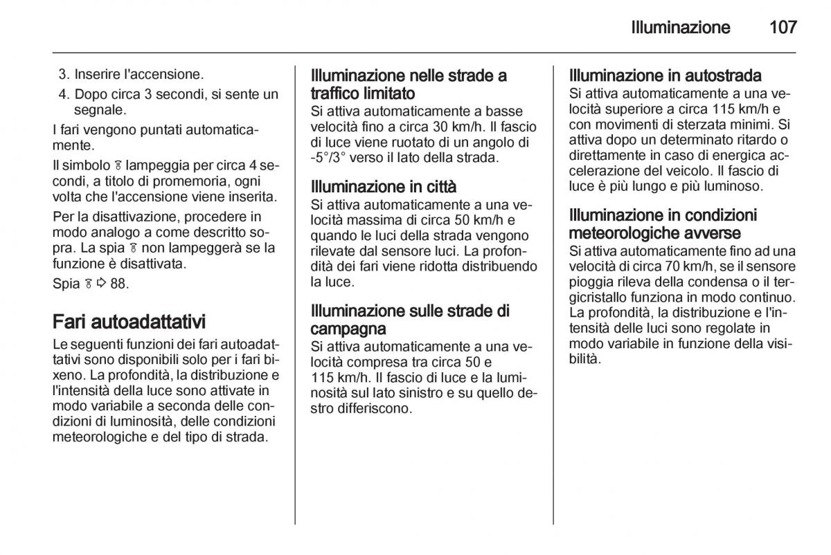 Opel Mokka manuale del proprietario / page 109