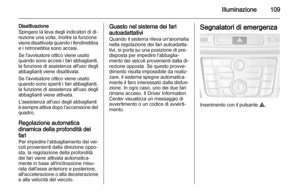 Opel Mokka manuale del proprietario / page 111