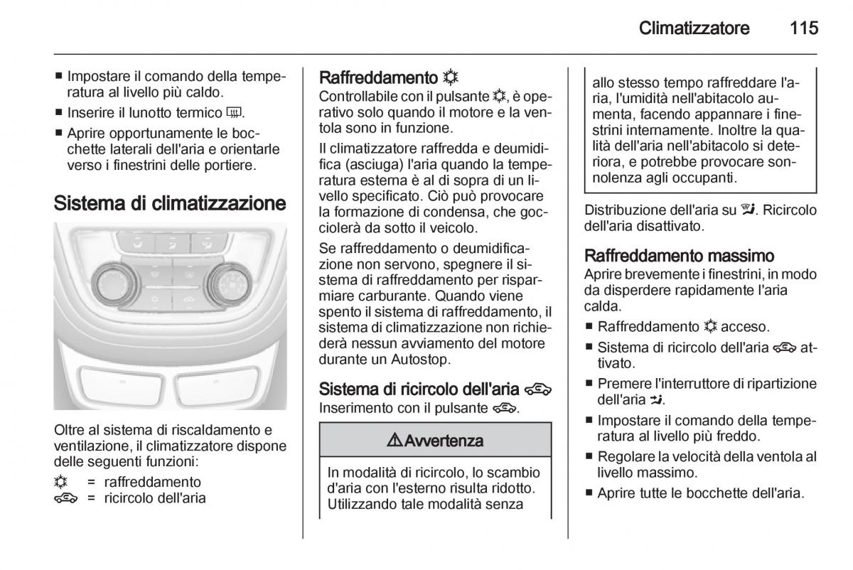 Opel Mokka manuale del proprietario / page 117