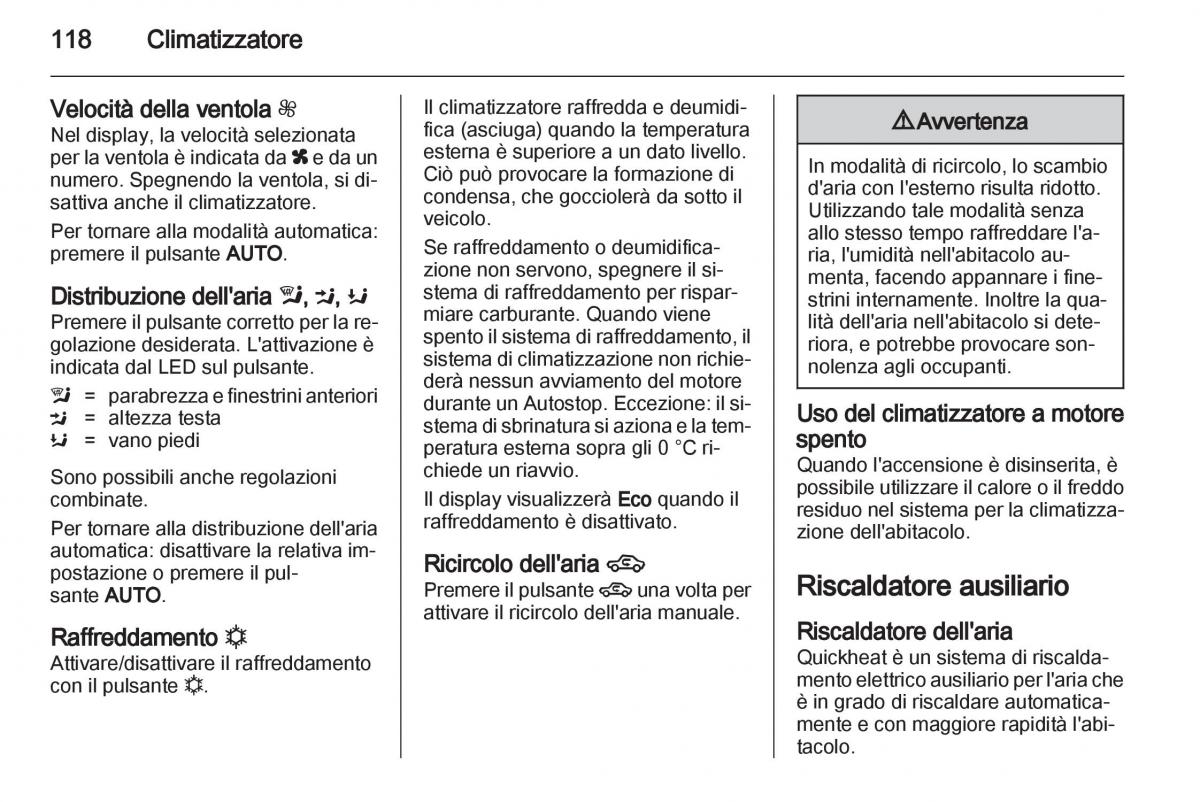 Opel Mokka manuale del proprietario / page 120