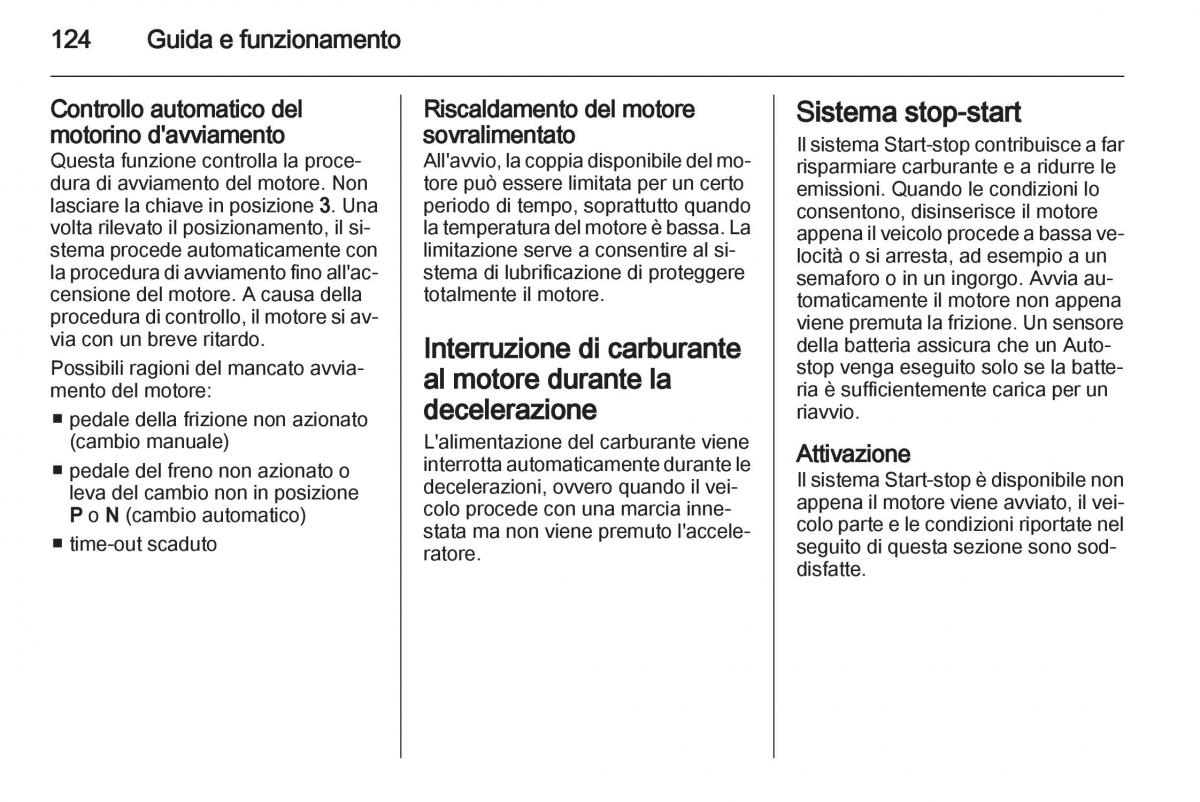 Opel Mokka manuale del proprietario / page 126