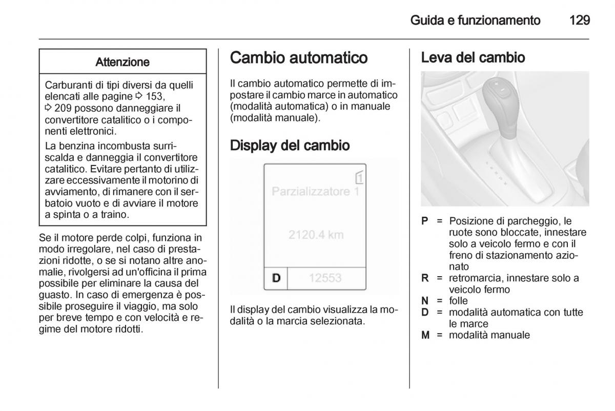 Opel Mokka manuale del proprietario / page 131