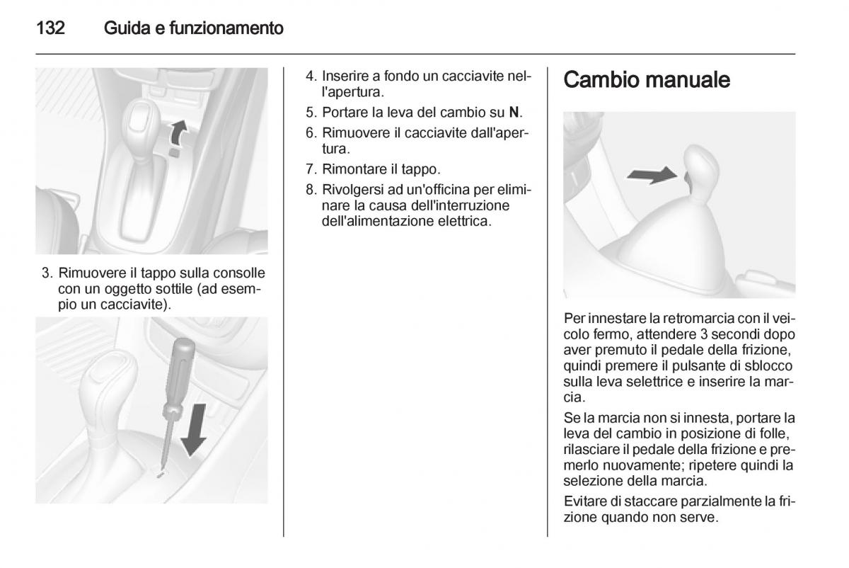 Opel Mokka manuale del proprietario / page 134