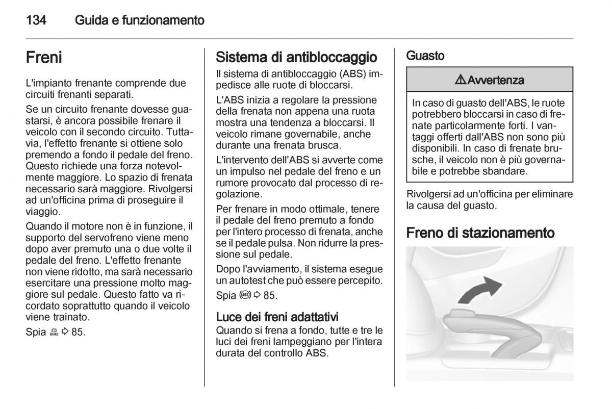 Opel Mokka manuale del proprietario / page 136