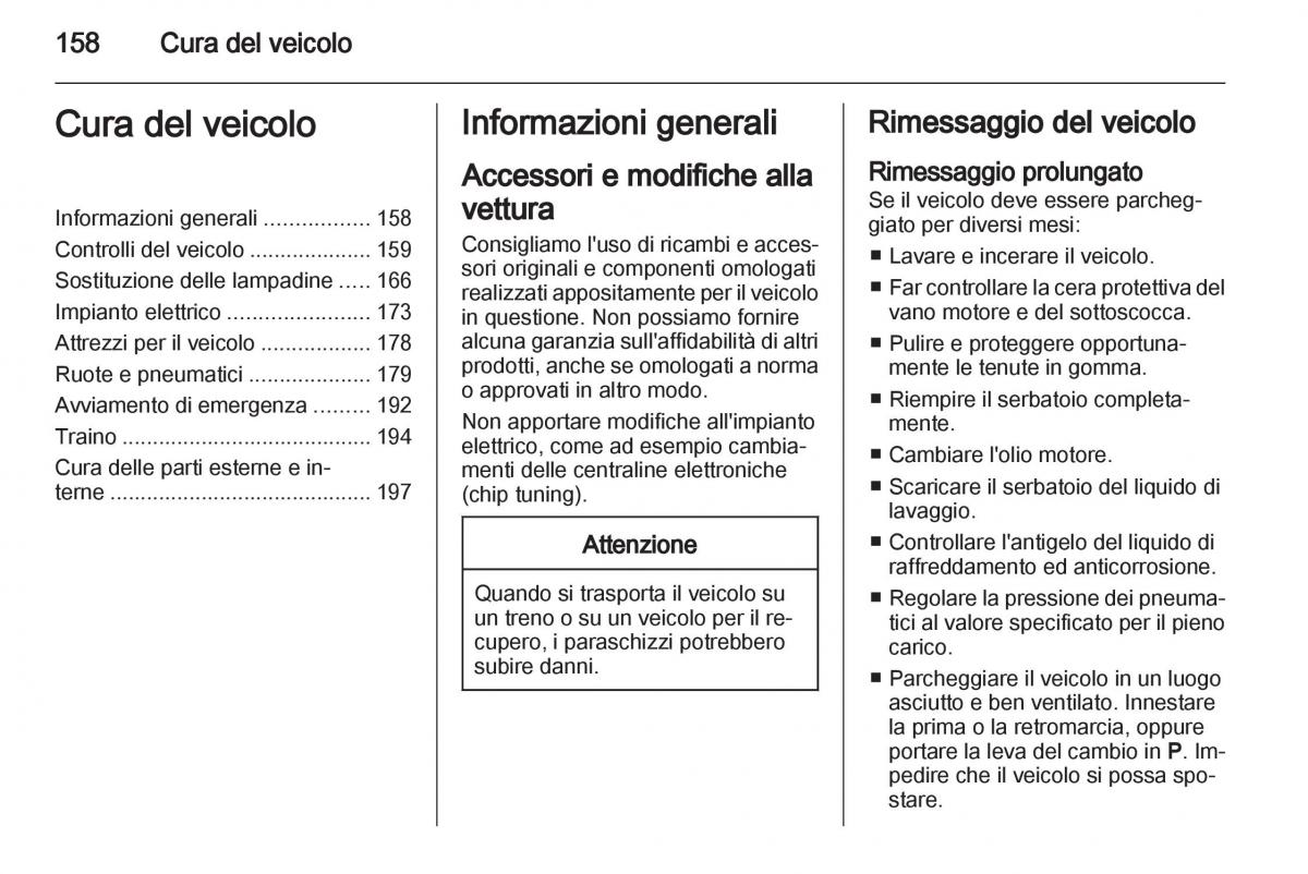 Opel Mokka manuale del proprietario / page 160