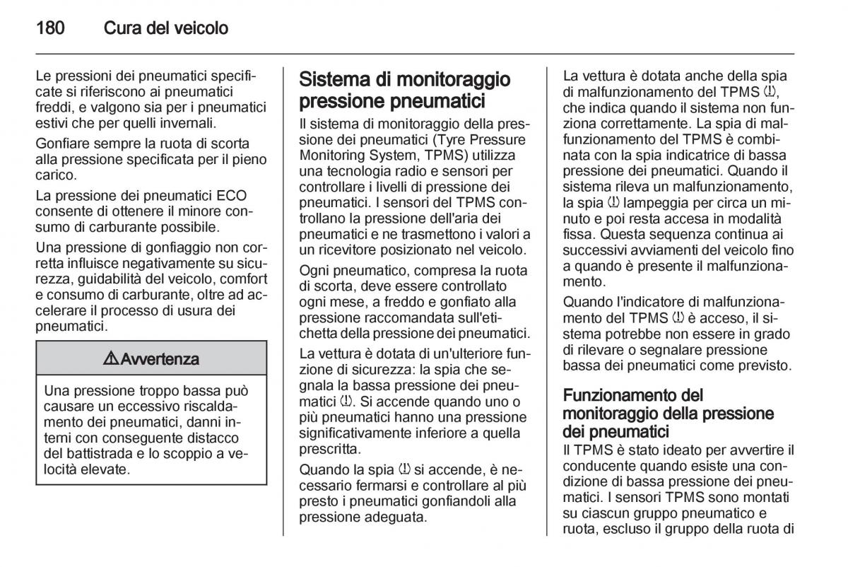 Opel Mokka manuale del proprietario / page 182