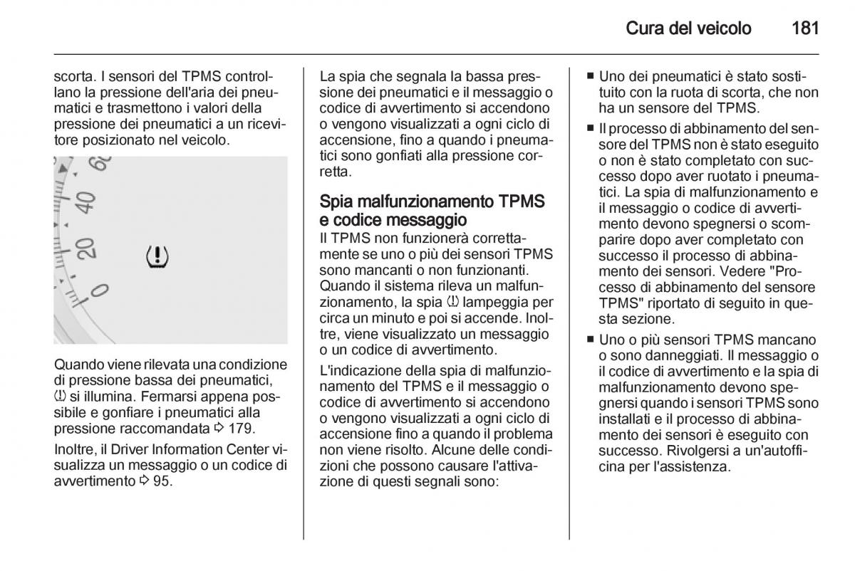 Opel Mokka manuale del proprietario / page 183