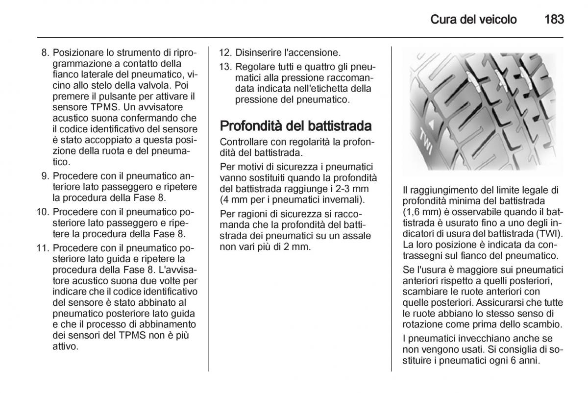 Opel Mokka manuale del proprietario / page 185