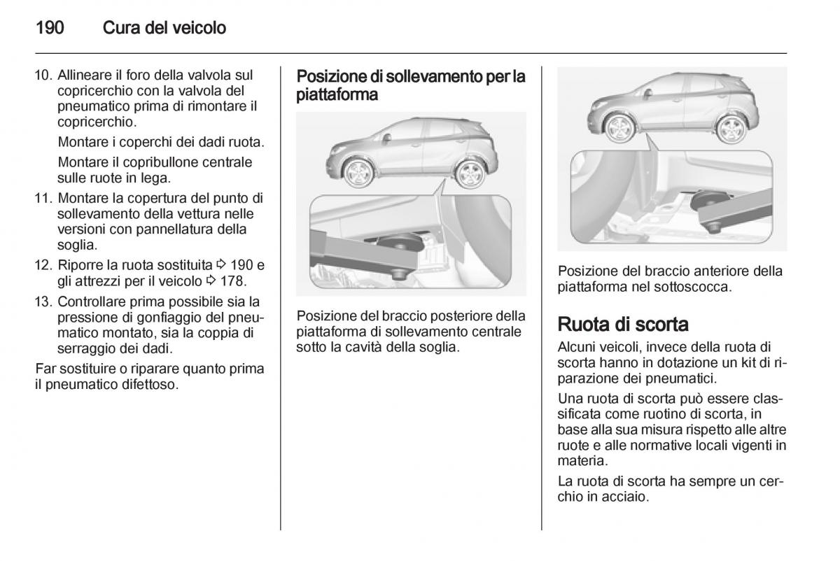 Opel Mokka manuale del proprietario / page 192