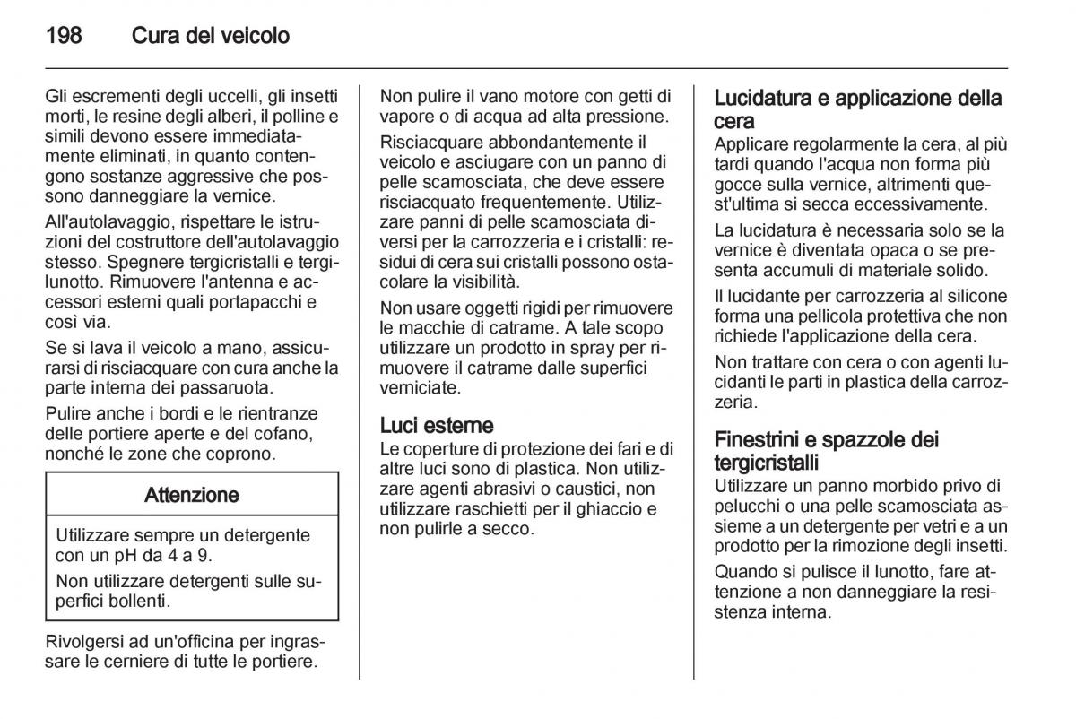 Opel Mokka manuale del proprietario / page 200