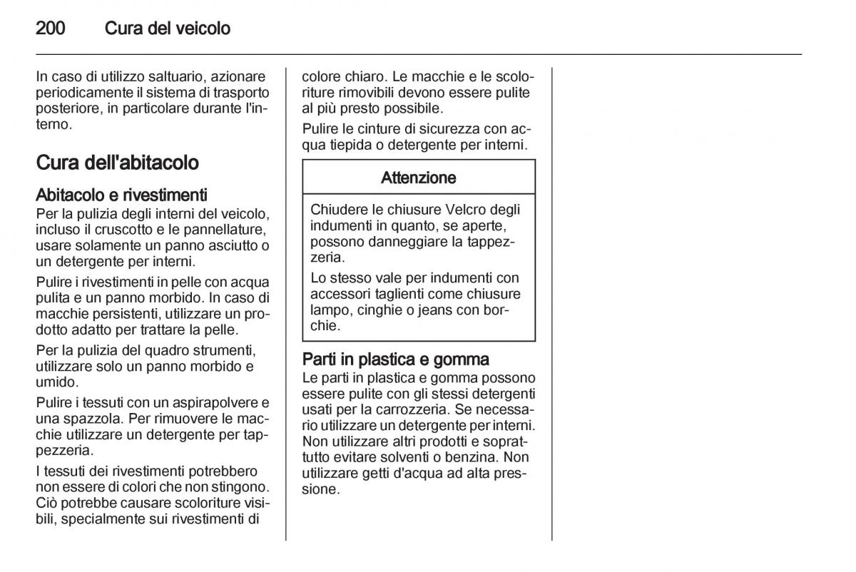 Opel Mokka manuale del proprietario / page 202