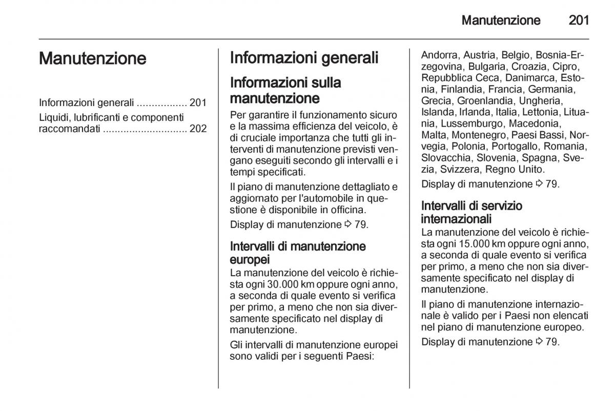 Opel Mokka manuale del proprietario / page 203