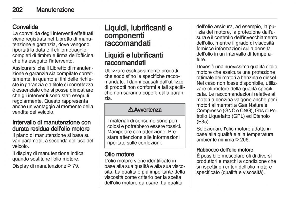 Opel Mokka manuale del proprietario / page 204