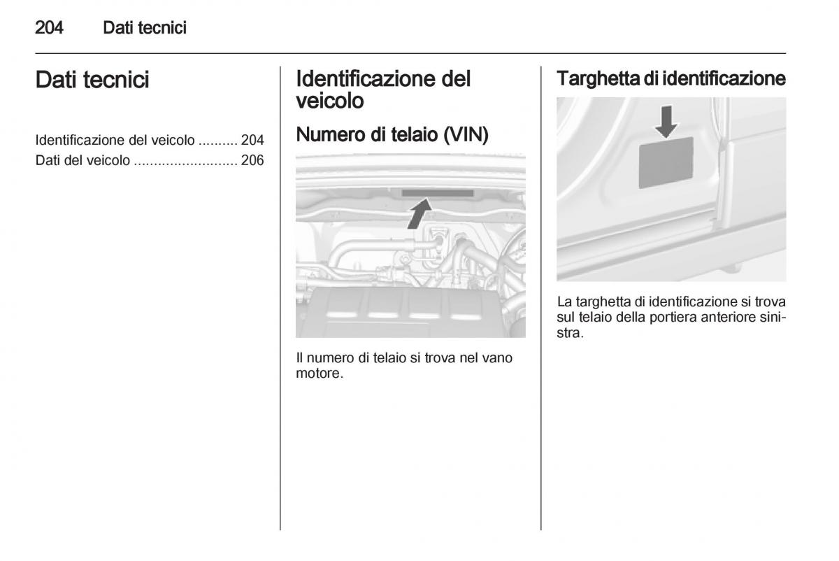 Opel Mokka manuale del proprietario / page 206