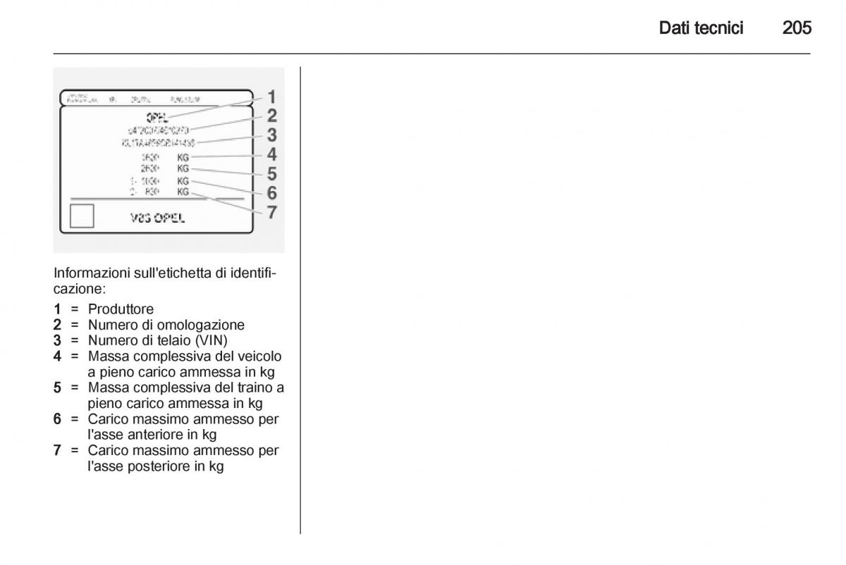 Opel Mokka manuale del proprietario / page 207