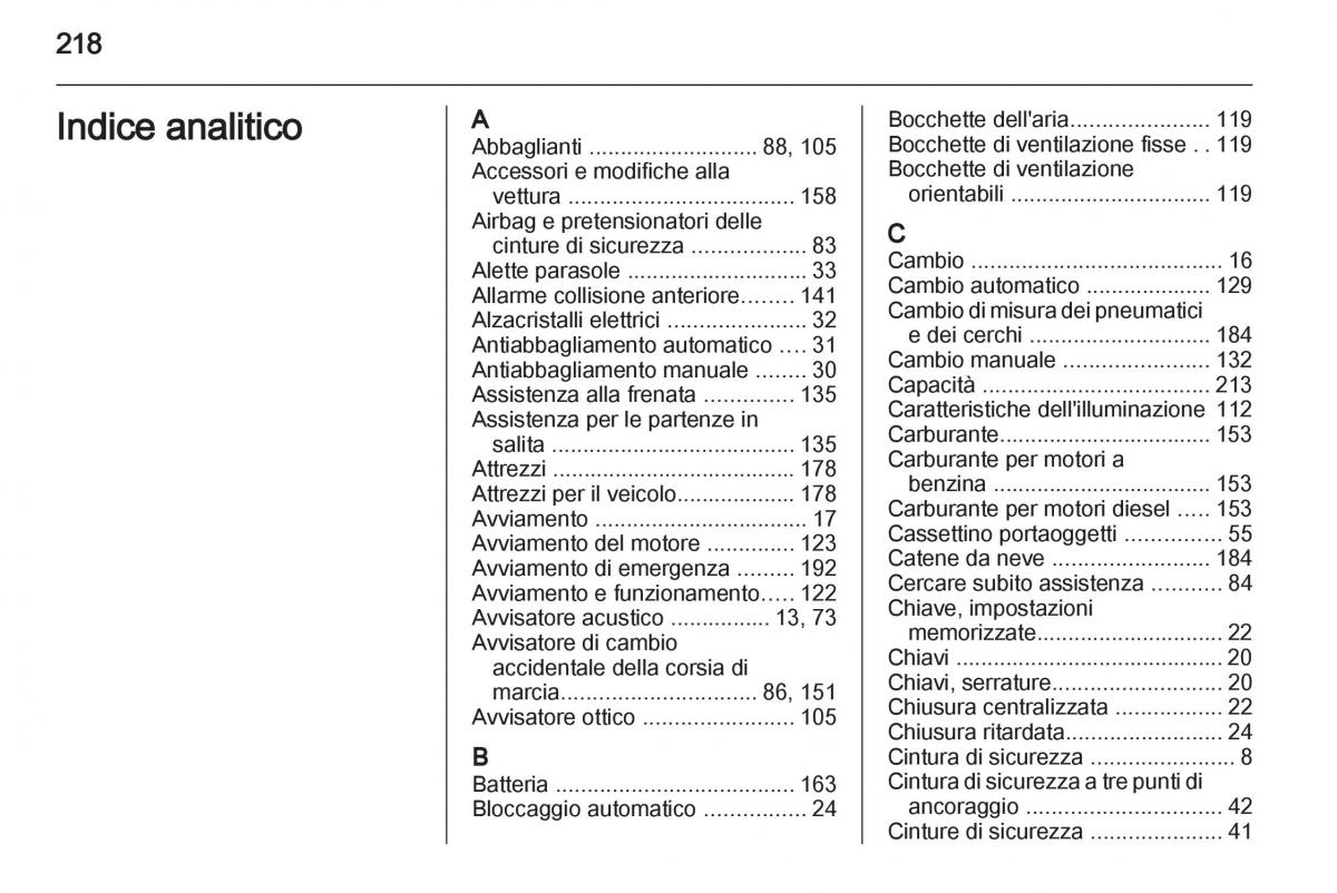 Opel Mokka manuale del proprietario / page 220