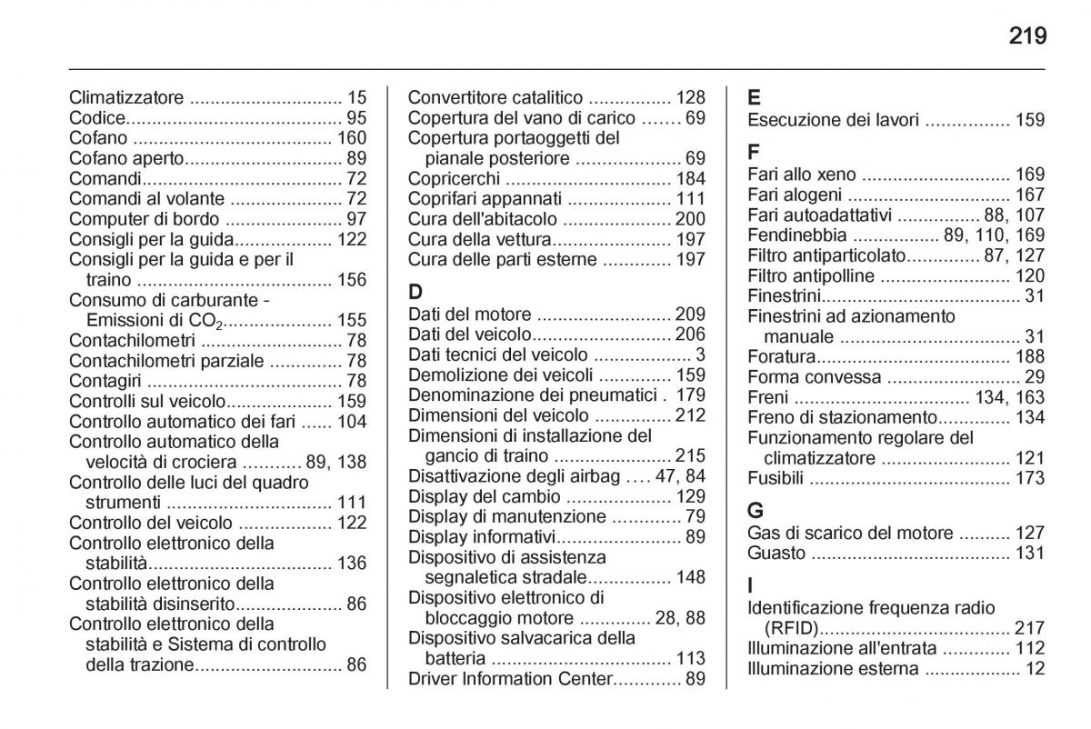 Opel Mokka manuale del proprietario / page 221