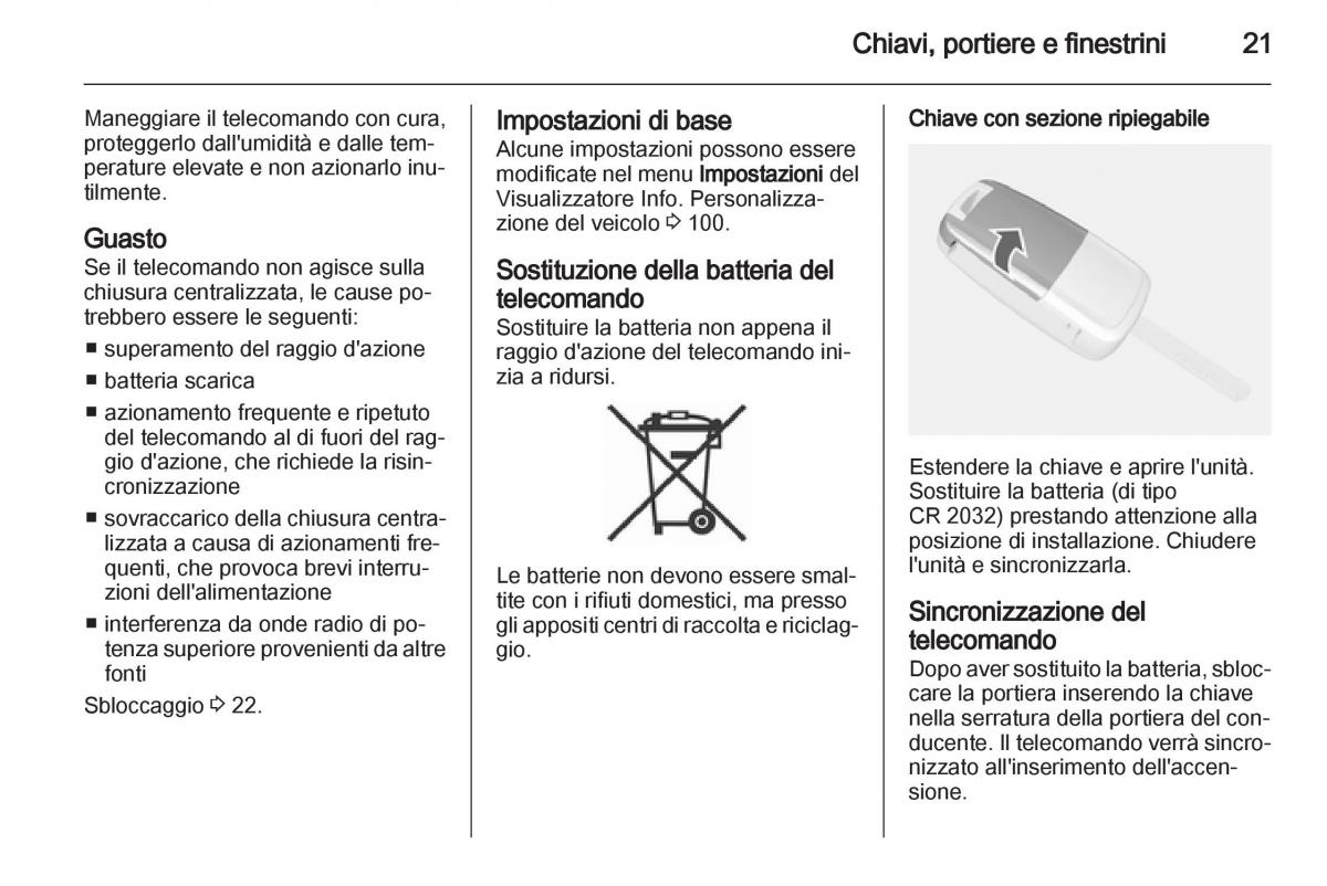 Opel Mokka manuale del proprietario / page 23