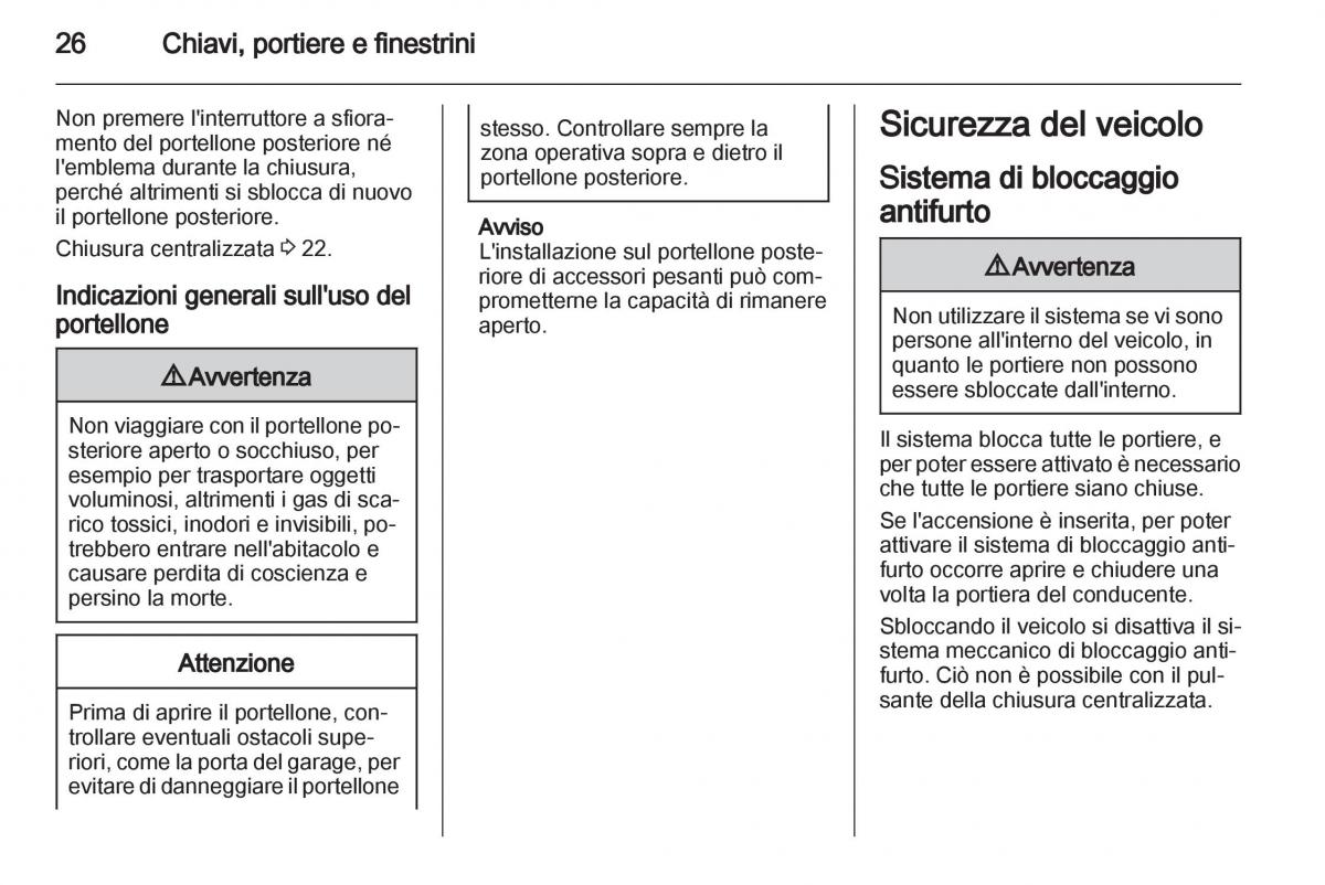 Opel Mokka manuale del proprietario / page 28