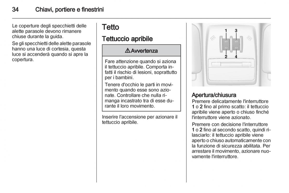 Opel Mokka manuale del proprietario / page 36