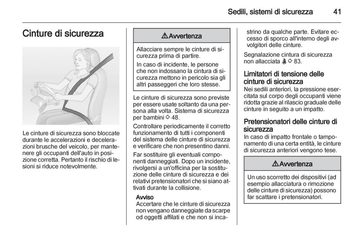 Opel Mokka manuale del proprietario / page 43