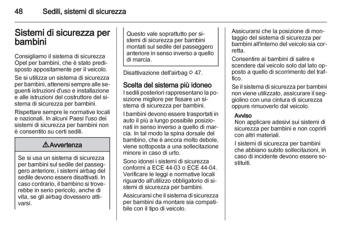 Opel Mokka manuale del proprietario / page 50