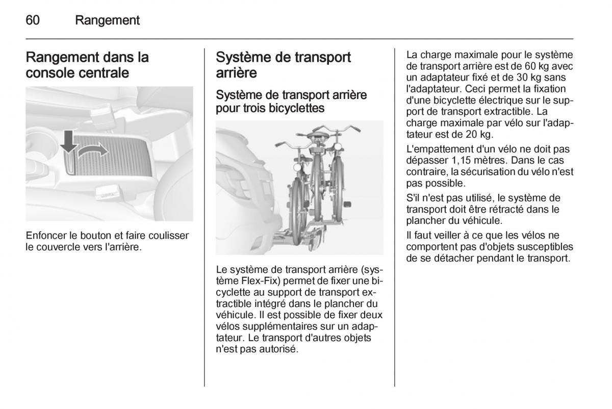 Opel Mokka manuel du proprietaire / page 62