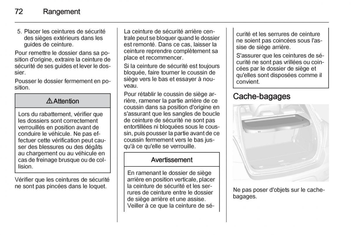 Opel Mokka manuel du proprietaire / page 74