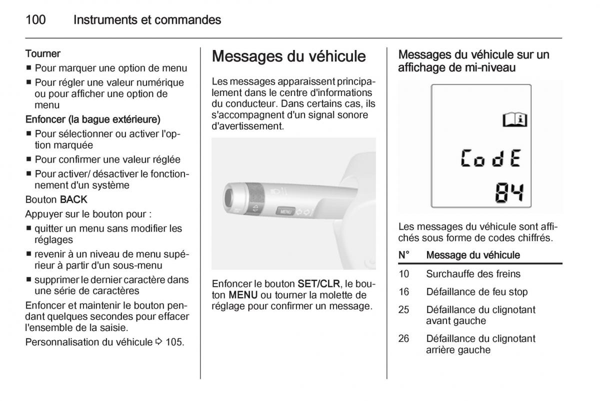 Opel Mokka manuel du proprietaire / page 102