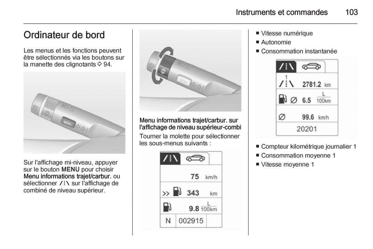 Opel Mokka manuel du proprietaire / page 105