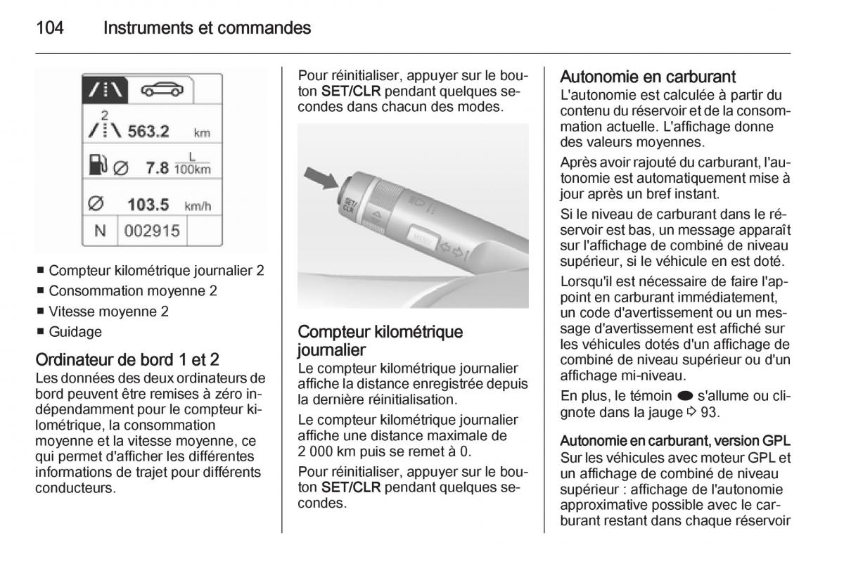 Opel Mokka manuel du proprietaire / page 106