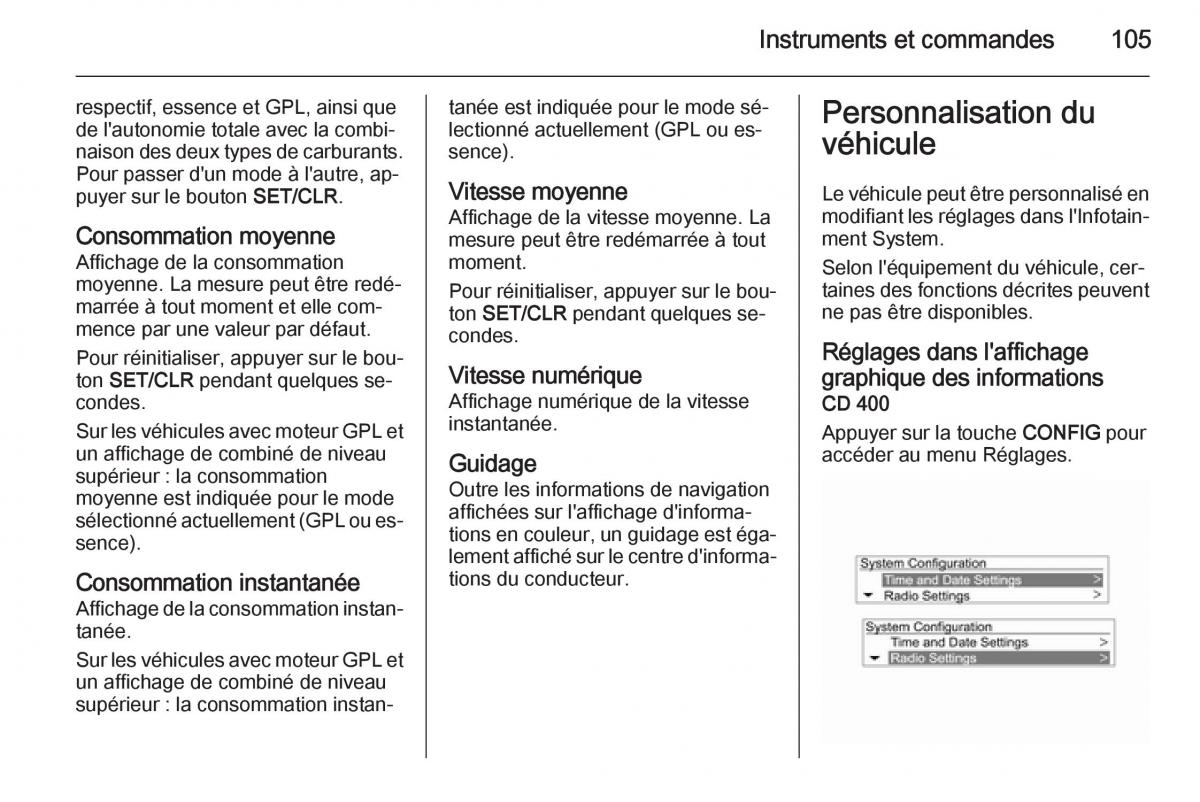 Opel Mokka manuel du proprietaire / page 107