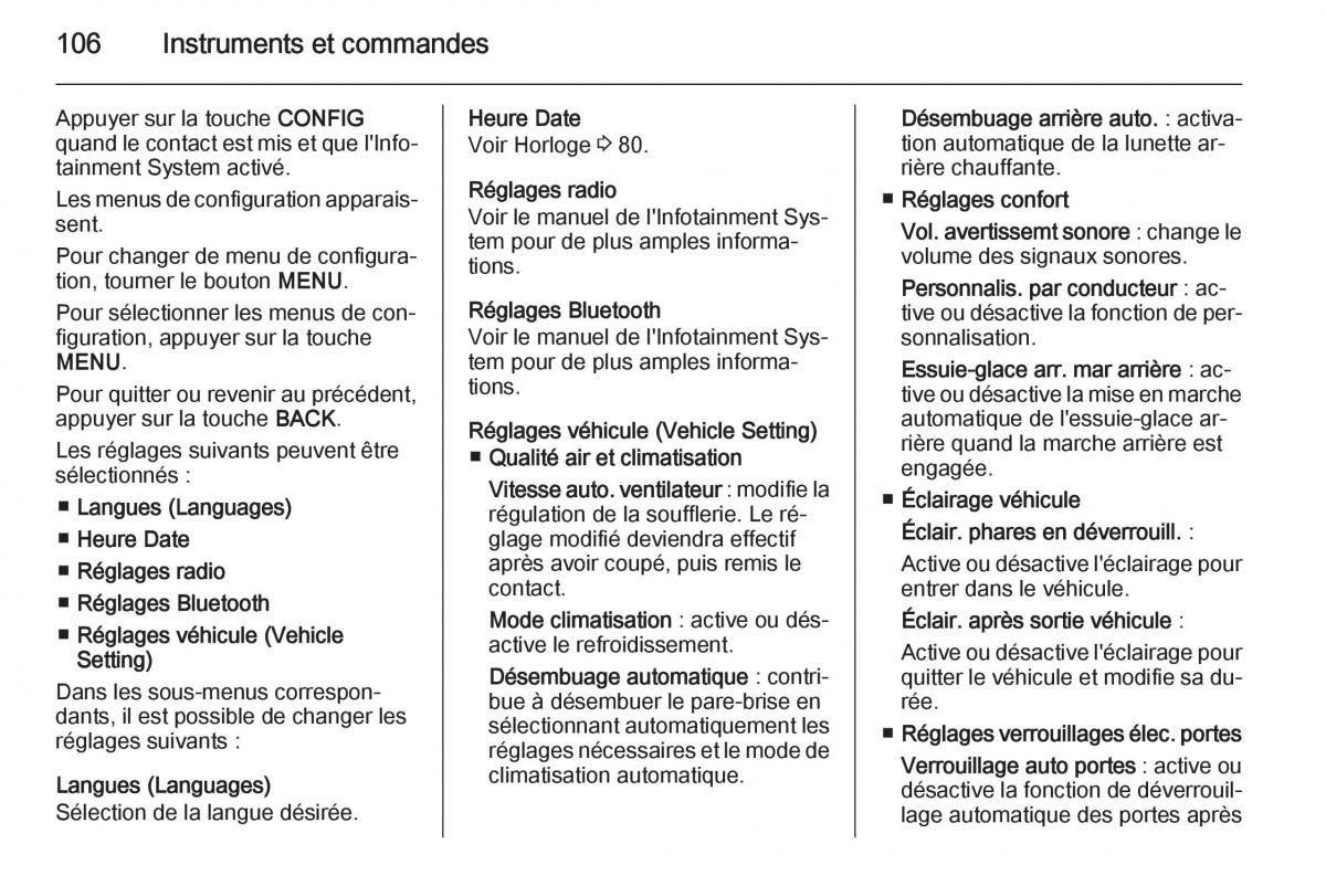 Opel Mokka manuel du proprietaire / page 108