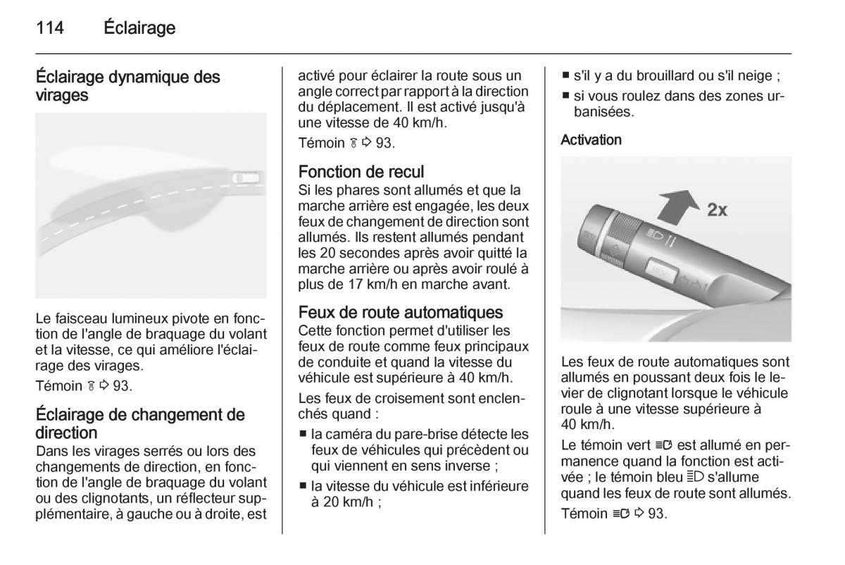 Opel Mokka manuel du proprietaire / page 116