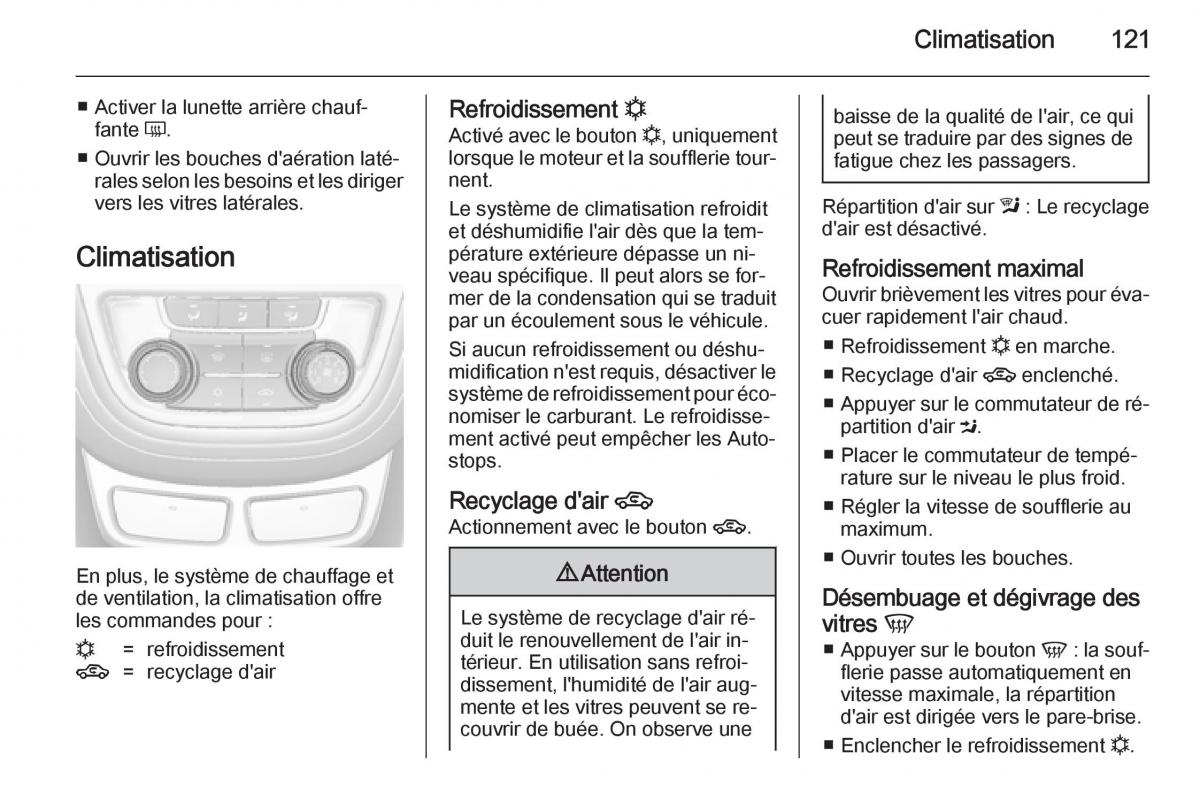 Opel Mokka manuel du proprietaire / page 123