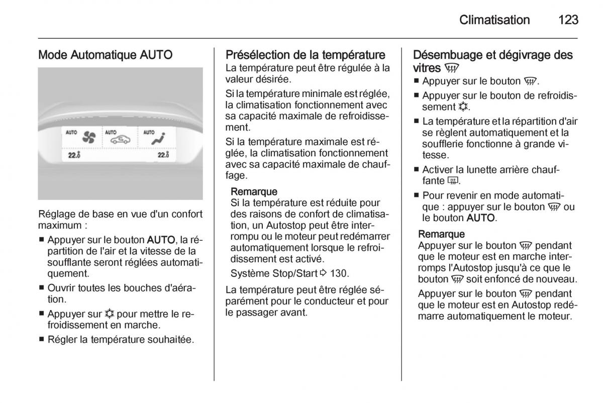 Opel Mokka manuel du proprietaire / page 125