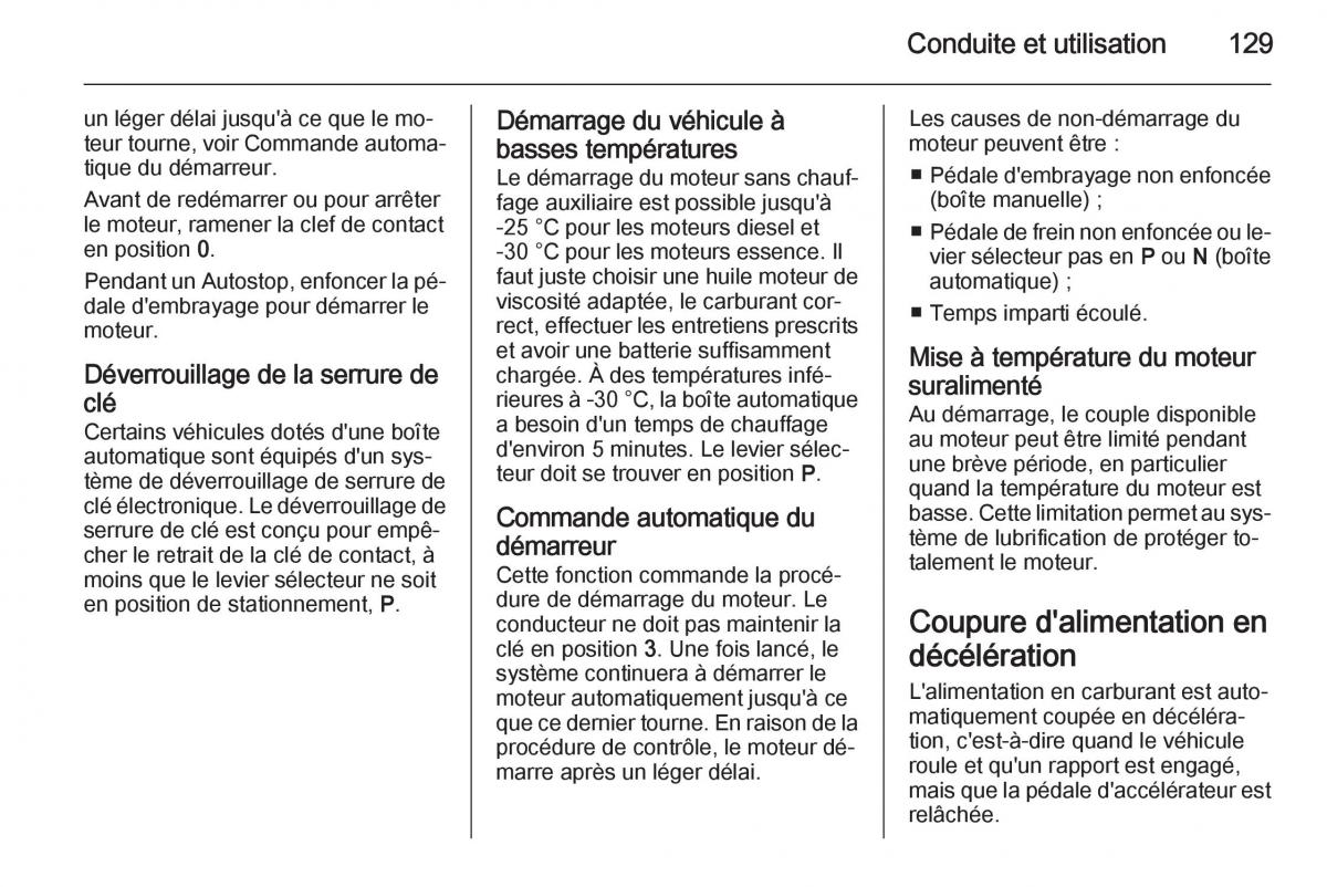 Opel Mokka manuel du proprietaire / page 131