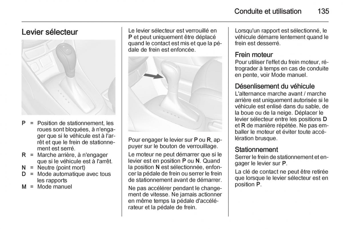 Opel Mokka manuel du proprietaire / page 137