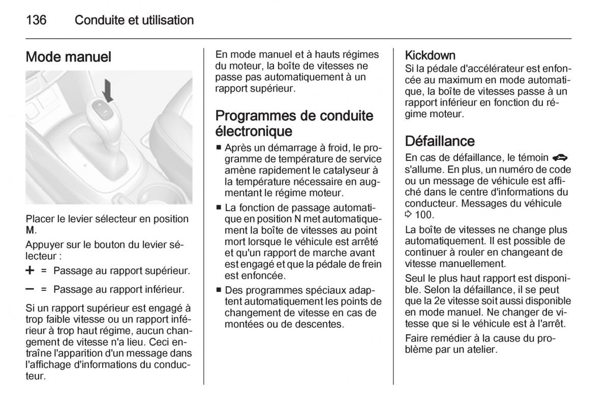 Opel Mokka manuel du proprietaire / page 138