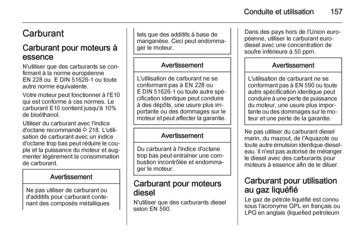 Opel Mokka manuel du proprietaire / page 159