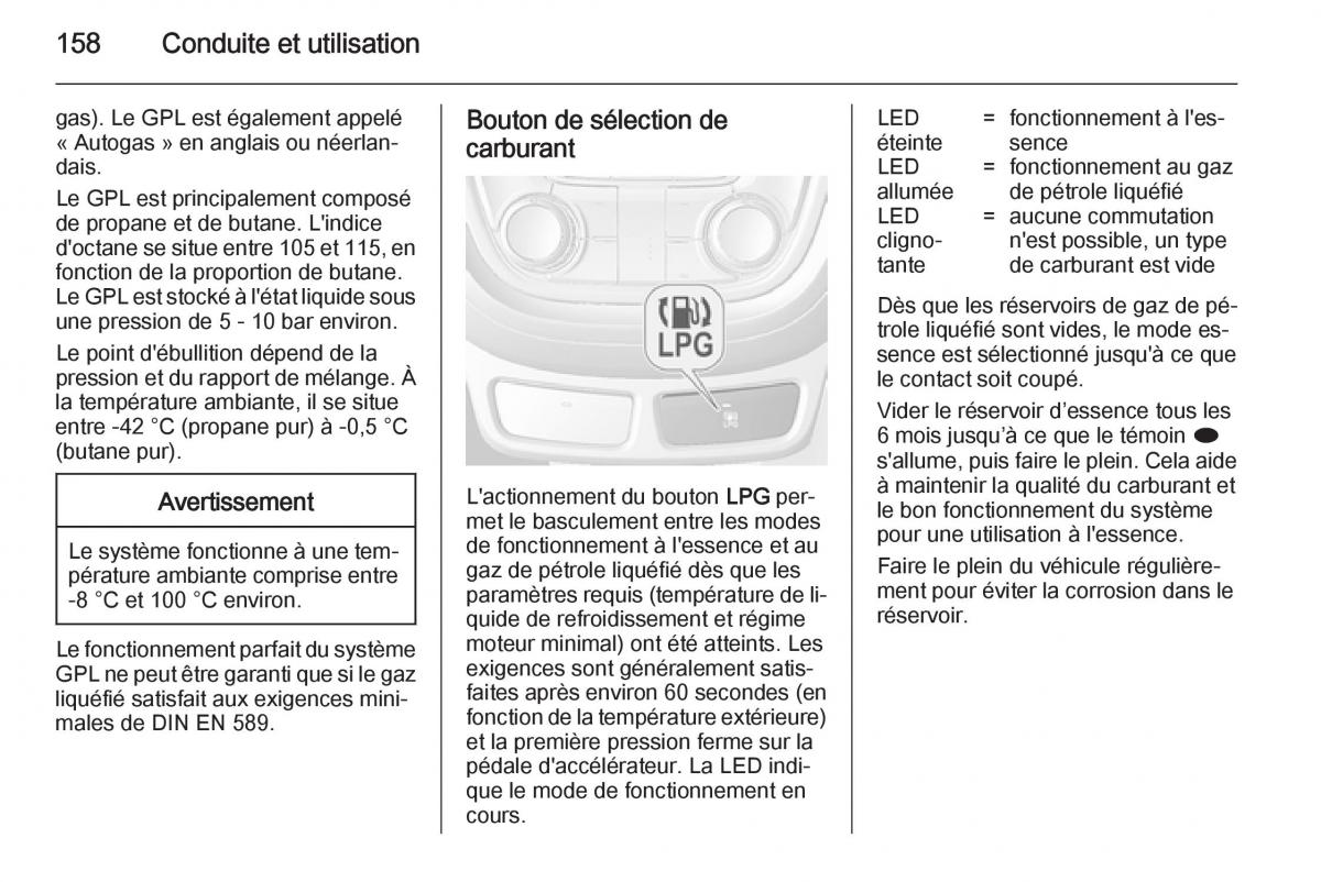 Opel Mokka manuel du proprietaire / page 160