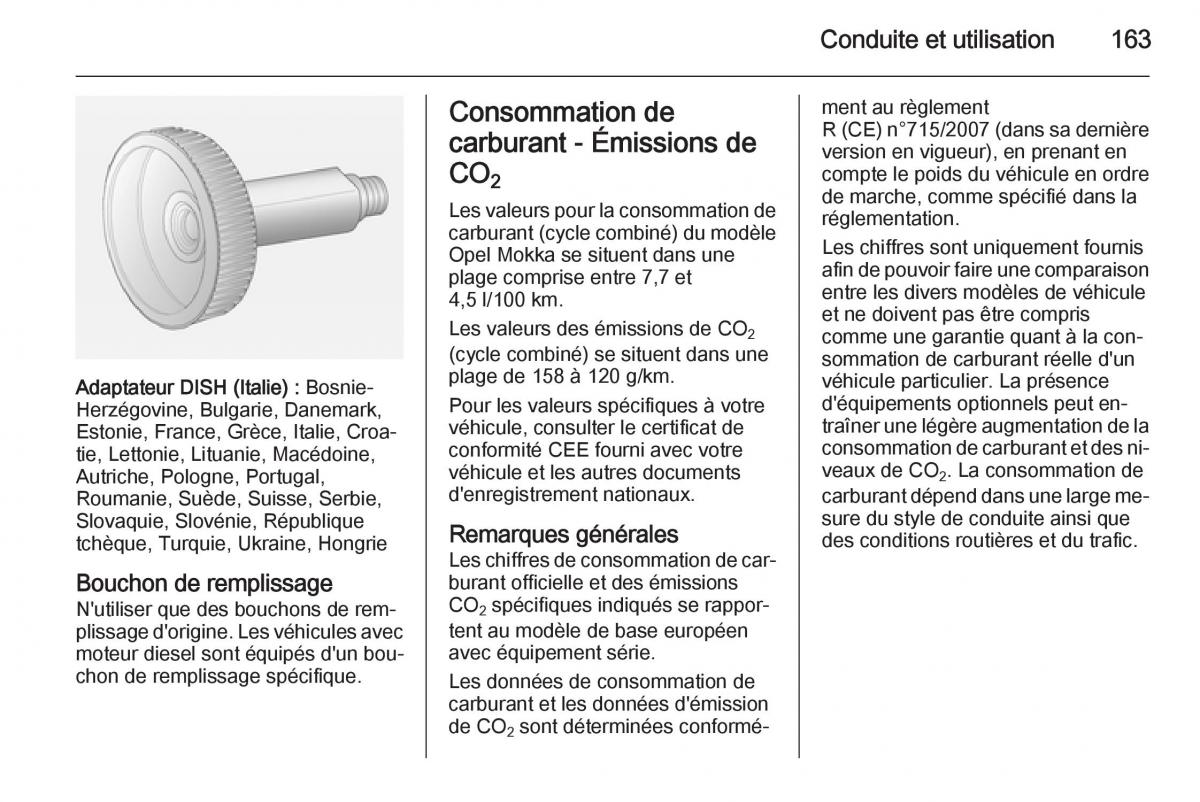 Opel Mokka manuel du proprietaire / page 165